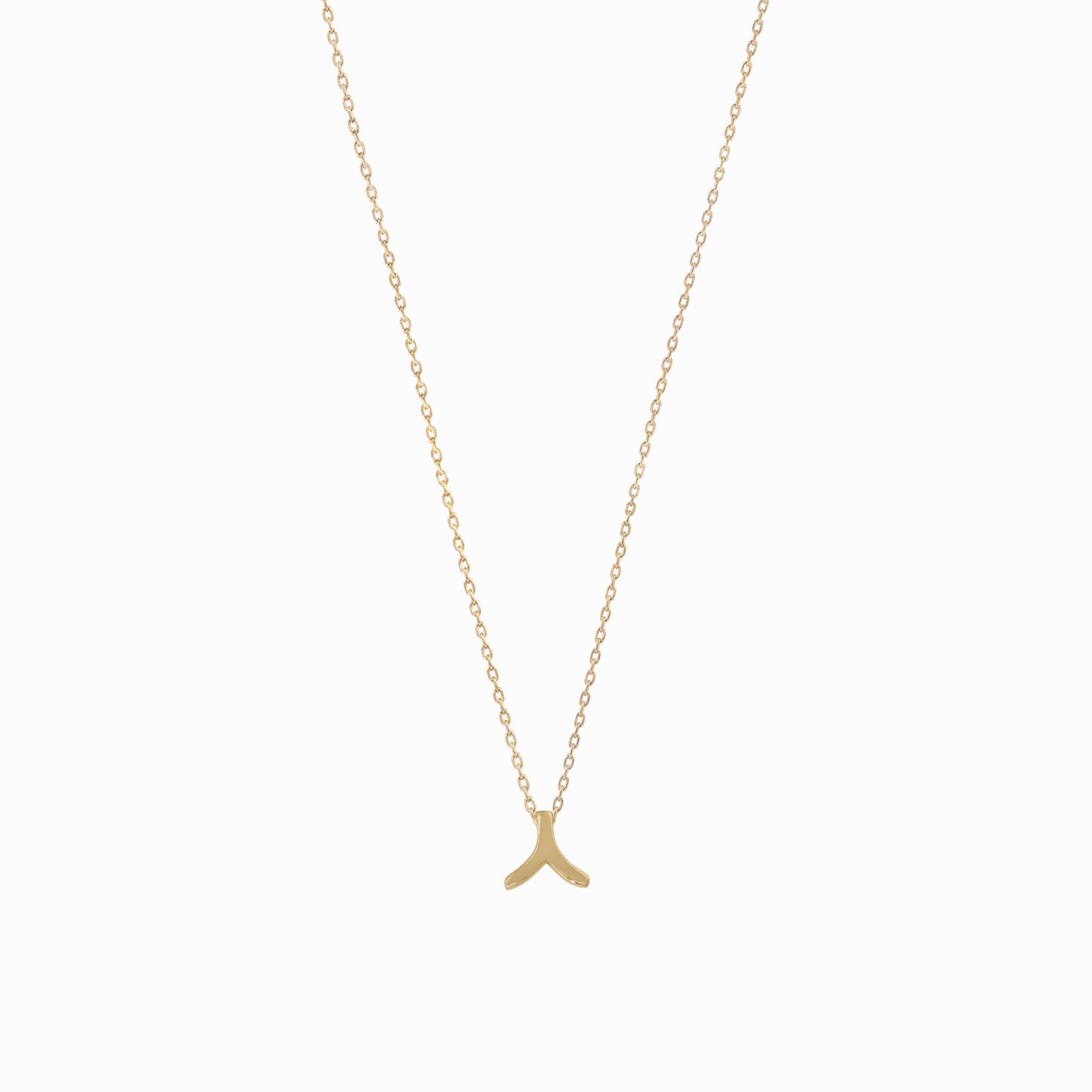 Hangul Korean Letter Solid Gold Necklace ㅅ