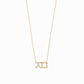 Korean Hangul Letter Pave Diamond Necklace Solid Gold