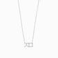 Hangul Korean Letter Pavé Lab Diamond Necklace Sterling Silver ㅈㅁ