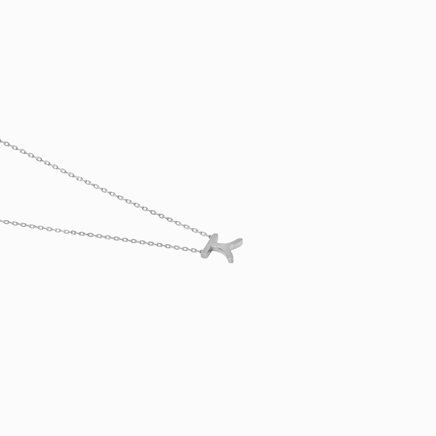 Hangul Korean Letter Necklace Sterling Silver ㅈ