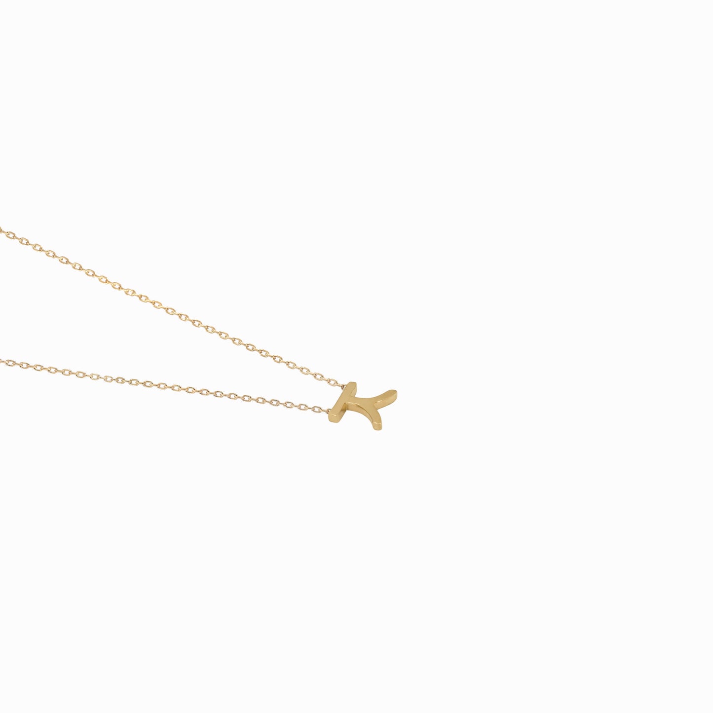 Hangul Korean Letter Necklace 14K Gold ㅈ