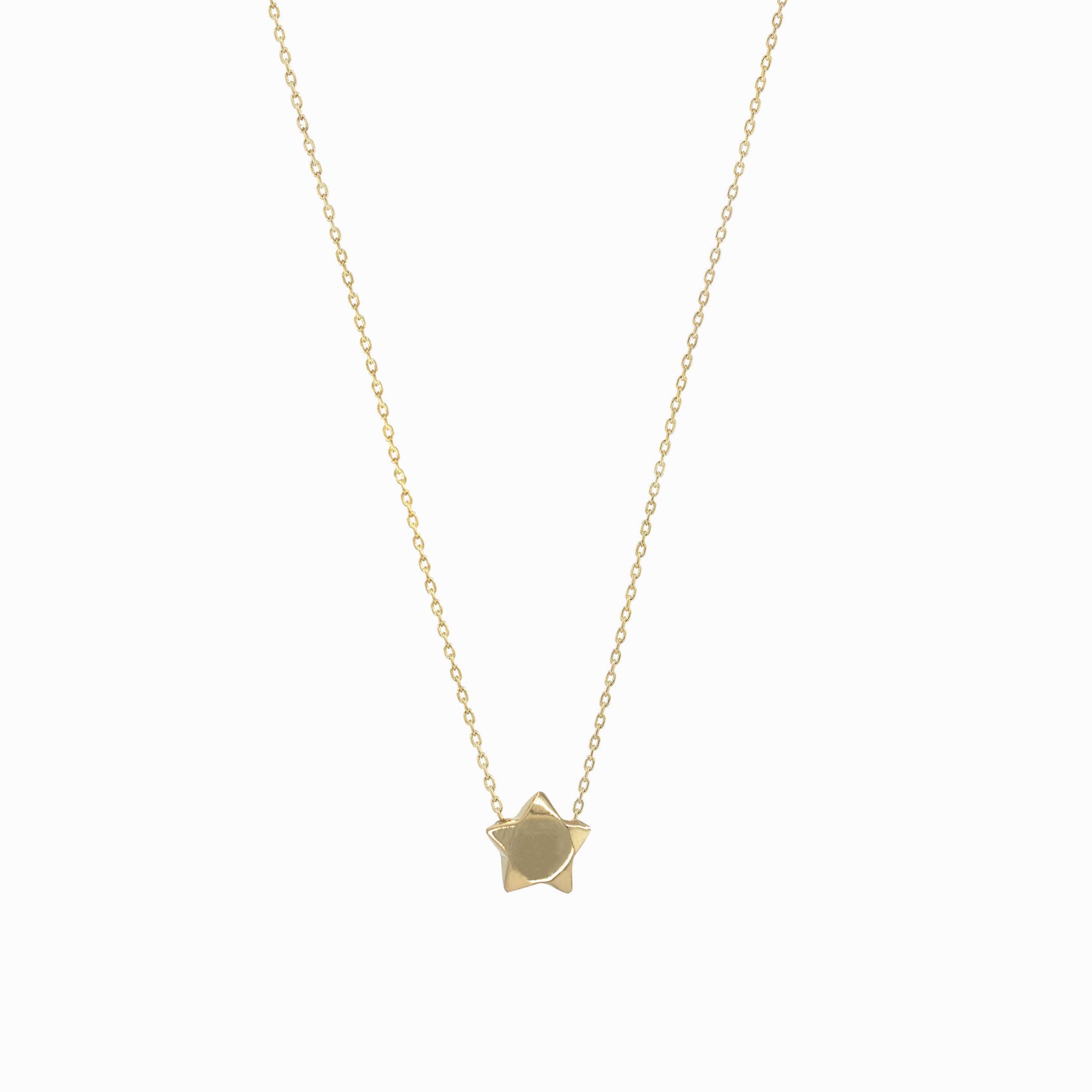 Star Origami Solid Gold Necklace