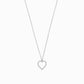 Open Heart Pavé Lab Diamond Necklace Sterling Silver