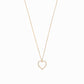 Open Heart Pavé Diamond Solid Gold Necklace