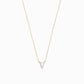 Eclipse V Initial Letter Enamel Necklace 14K Gold