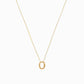 Eclipse O Initial Letter Necklace 14K Solid Gold