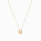 Eclipse O Initial Letter Necklace 14K Solid Gold