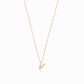 Eclipse V Initial Letter Pavé Lab Diamond Necklace 14K Solid Gold