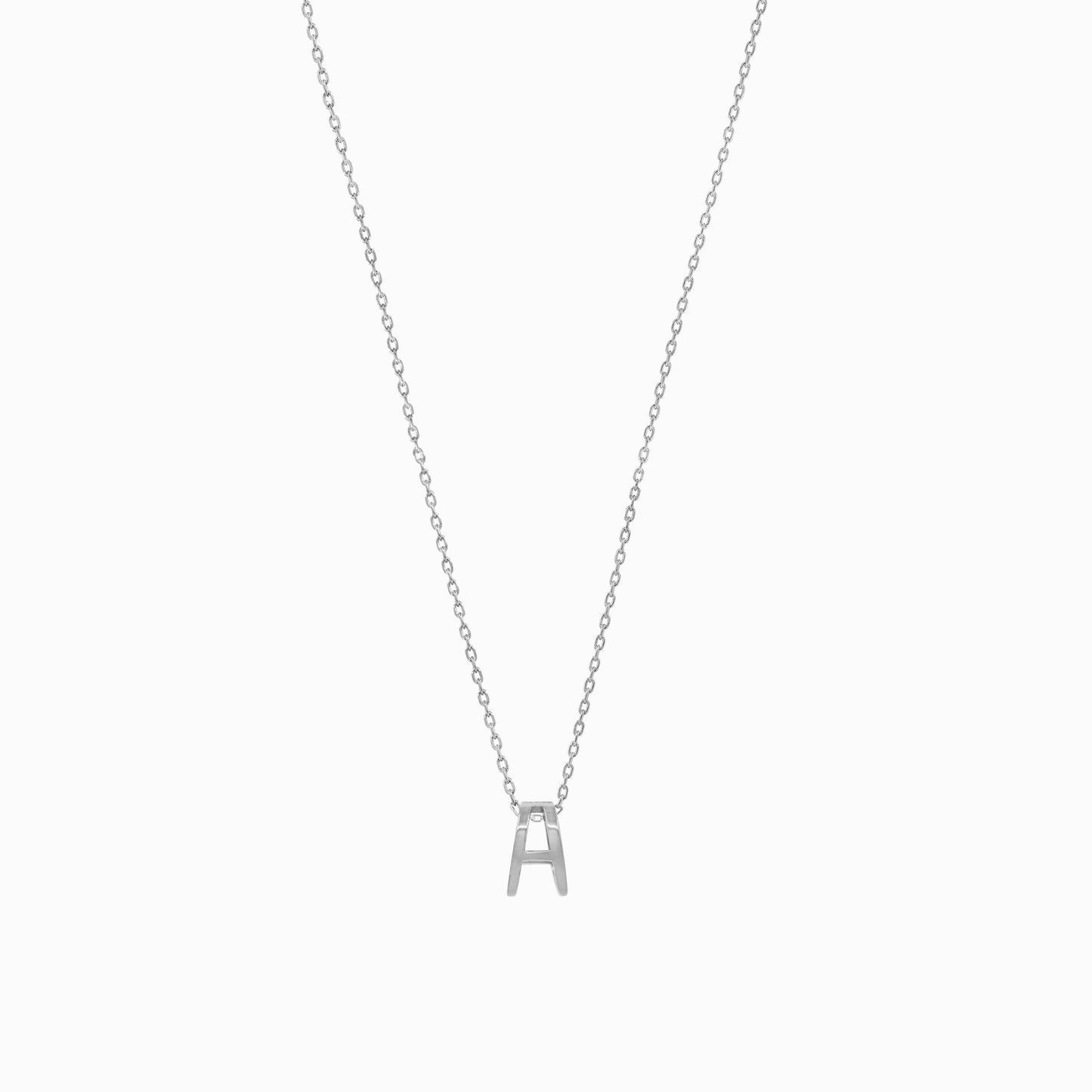 Eclipse A Initial Letter Necklace Sterling Silver