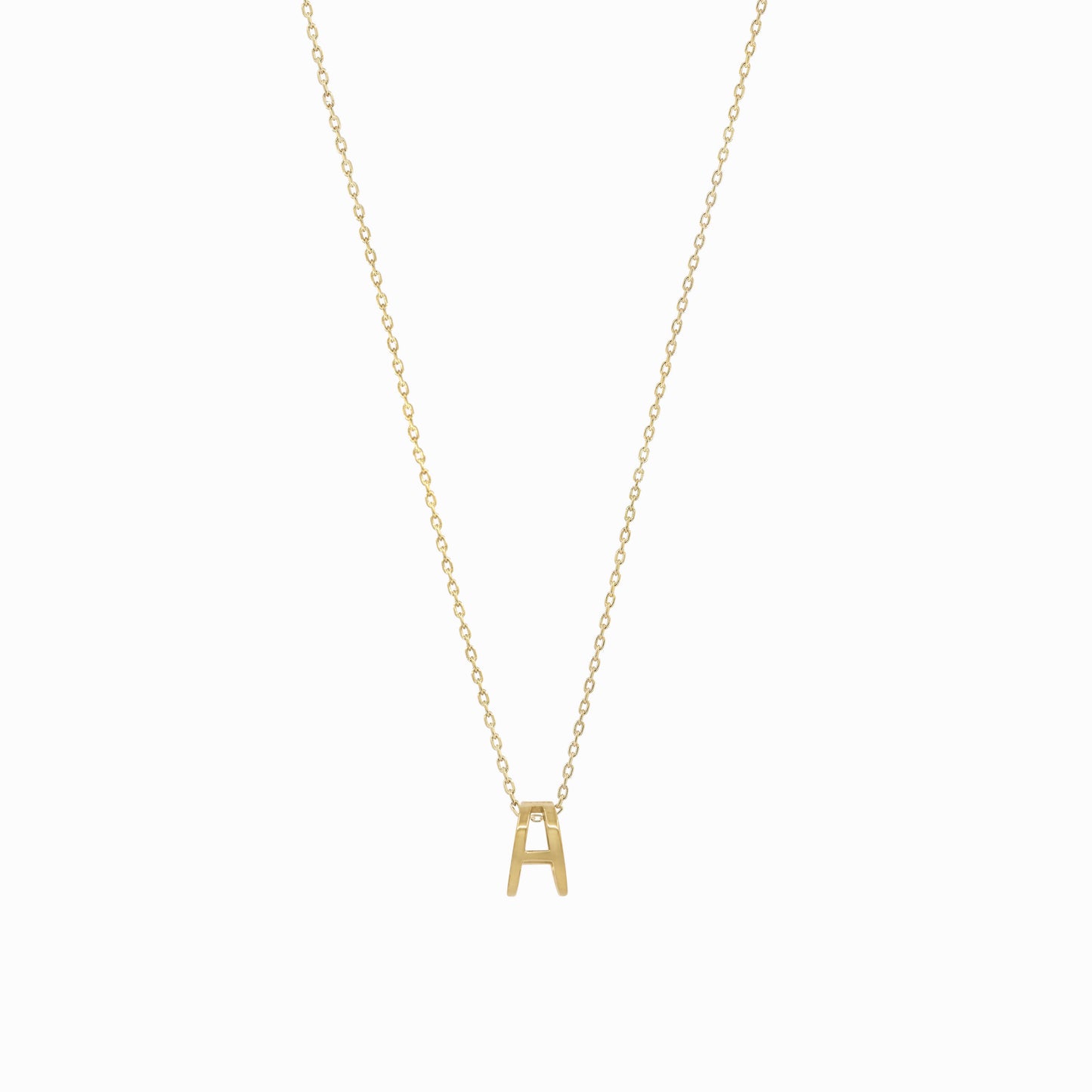 Eclipse A Initial Letter Necklace 14K Gold