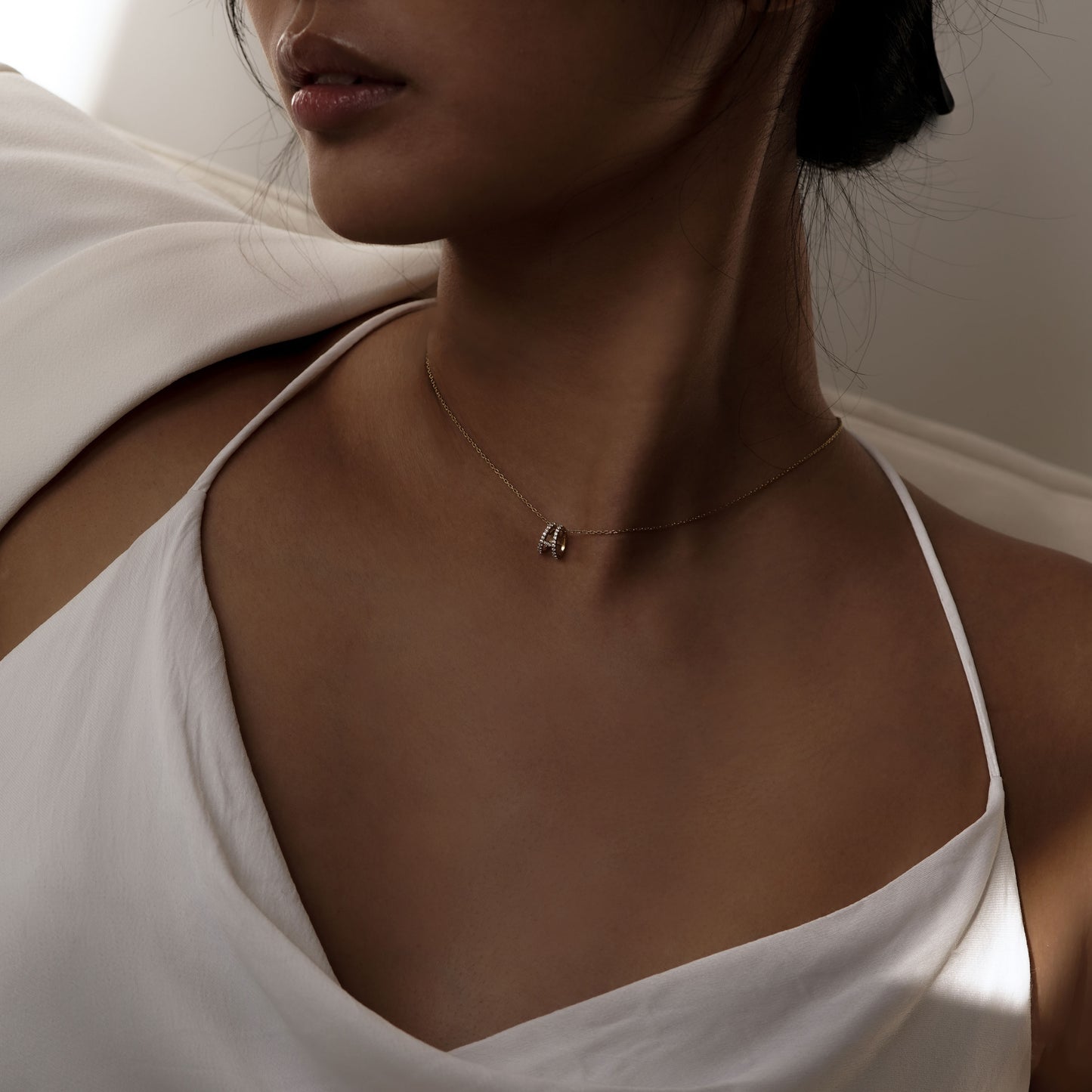 Eclipse A Initial Letter Necklace Sterling Silver