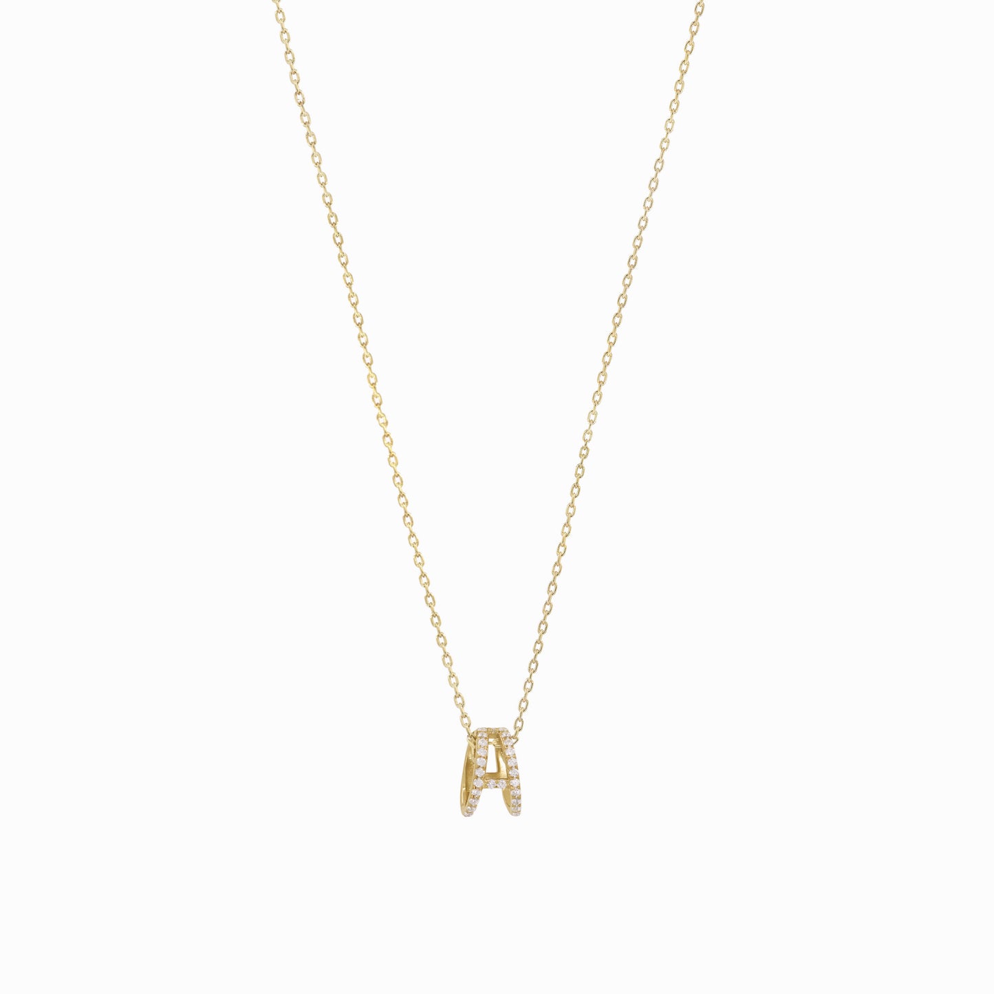 Eclipse A Initial Letter Pavé Diamond Necklace