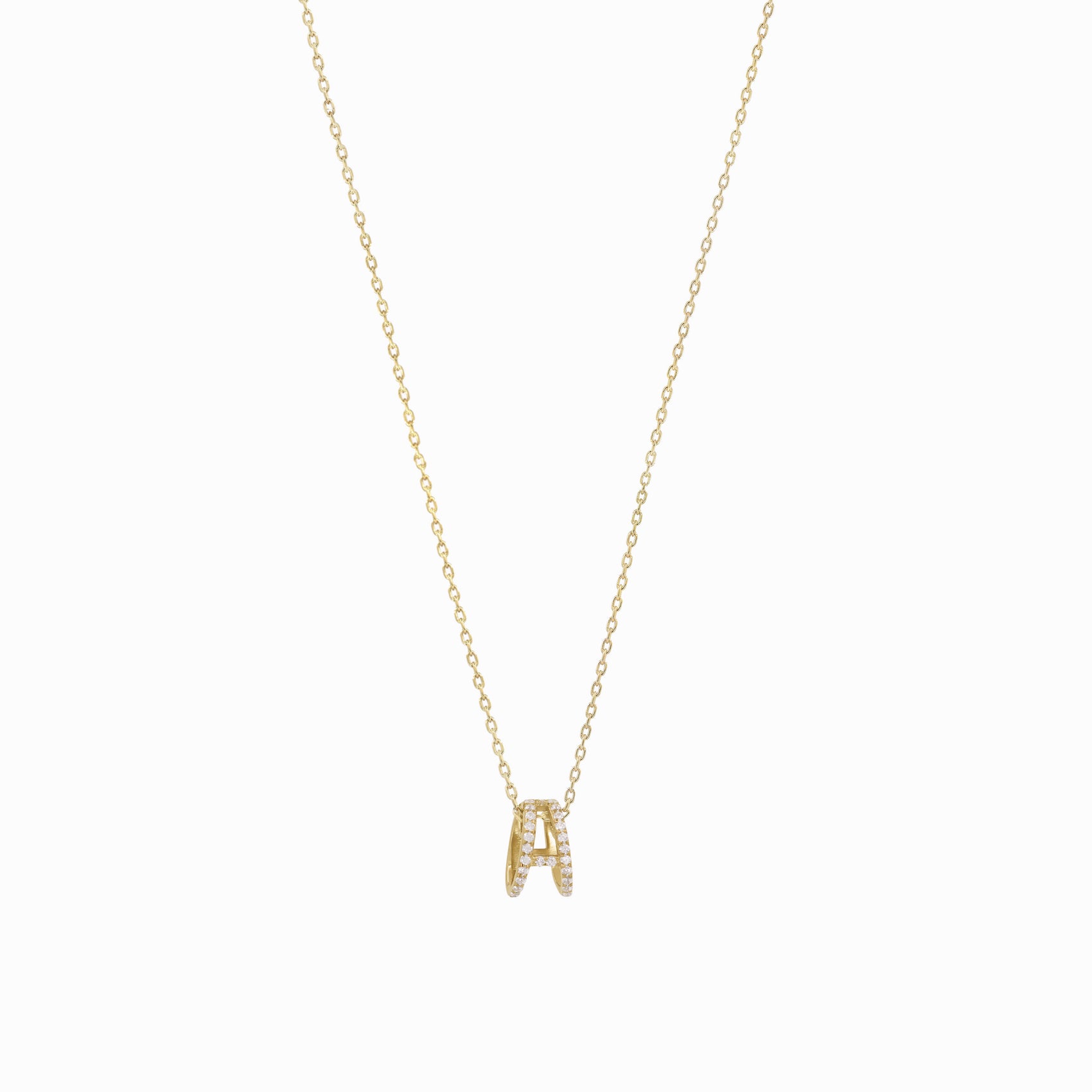 Eclipse A Initial Letter Pavé Diamond Necklace