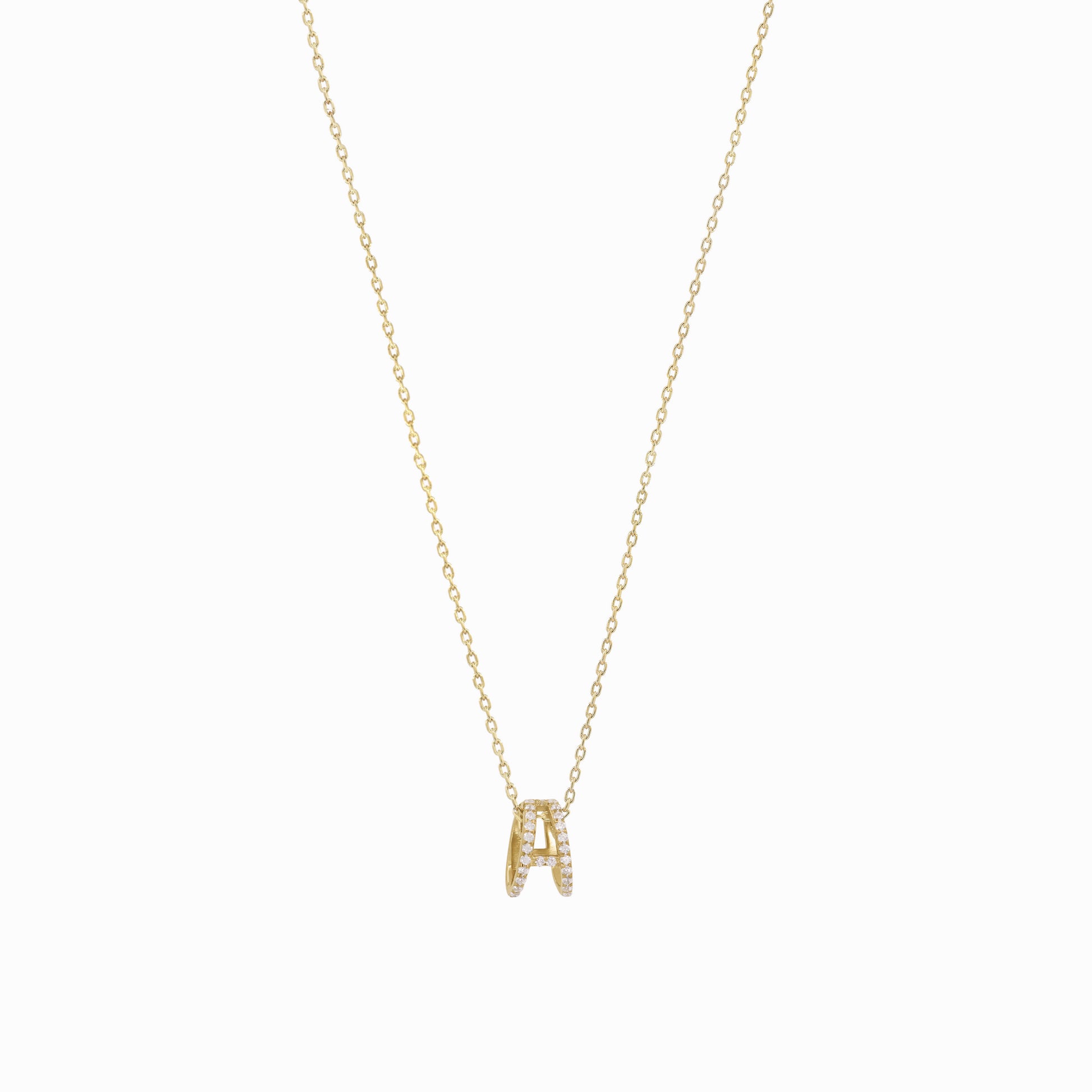 Eclipse A Initial Letter Pavé Diamond Necklace