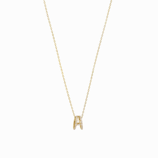 Eclipse A Initial Letter Pavé Diamond Necklace