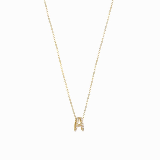 Eclipse A Initial Letter Pavé Diamond Necklace