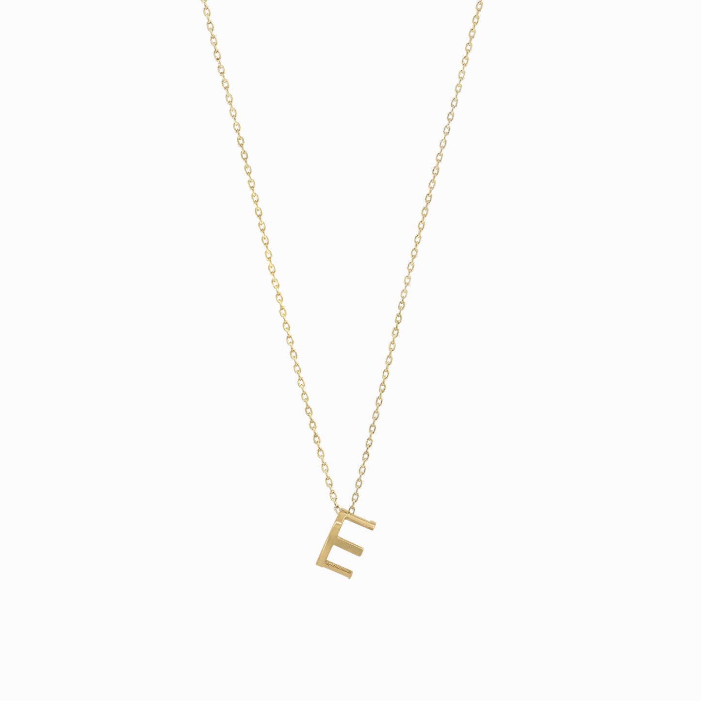 Eclipse E Initial Letter Pavé Gold Necklace