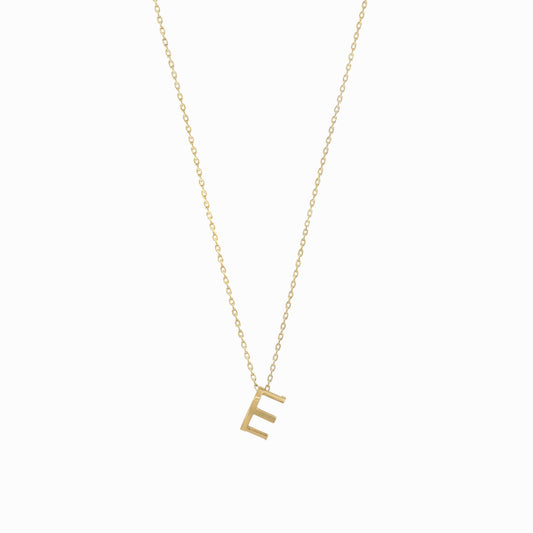 Eclipse E Initial Letter Pavé Gold Necklace