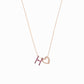 Eclipse H Initial Letter Pavé Pink Sapphire Rose Gold Necklace