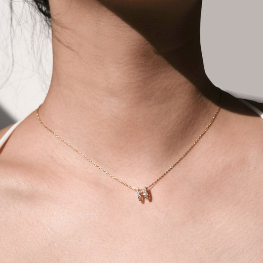 Eclipse H Initial Letter Pavé Diamond Necklace