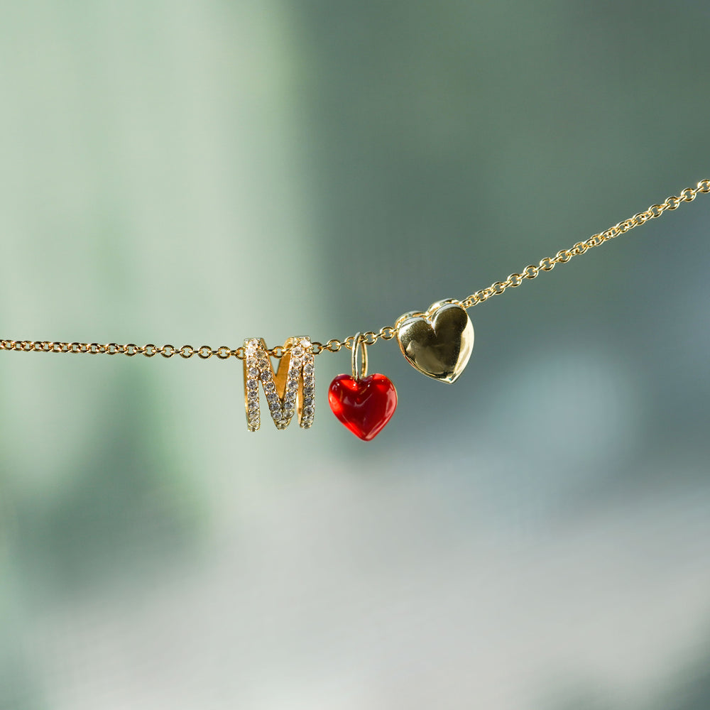 
          
          Load image into Gallery viewer, Eclipse Heart Gold Necklace 14K Gold
          
          