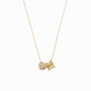Eclipse M Initial Letter 14k Solid Gold Necklace