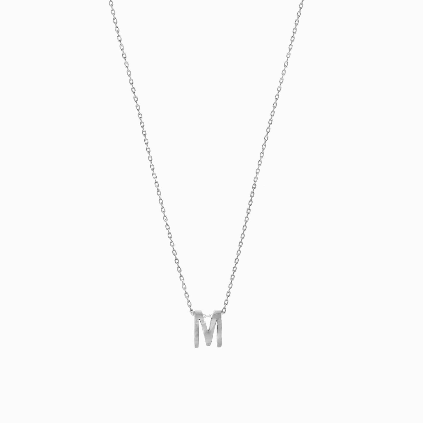 Eclipse M Initial Letter Necklace Sterling Silver