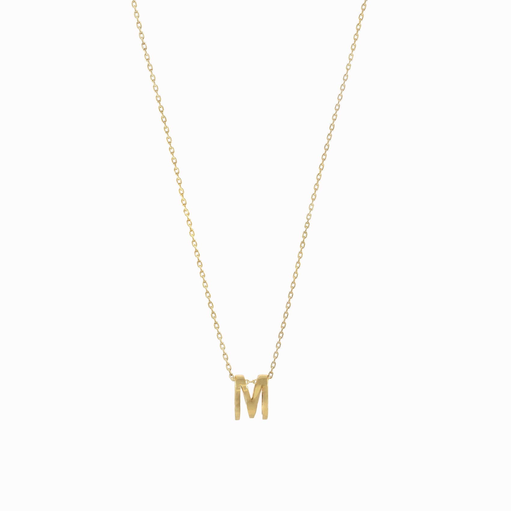 Eclipse M Initial Letter Pavé Gold Necklace