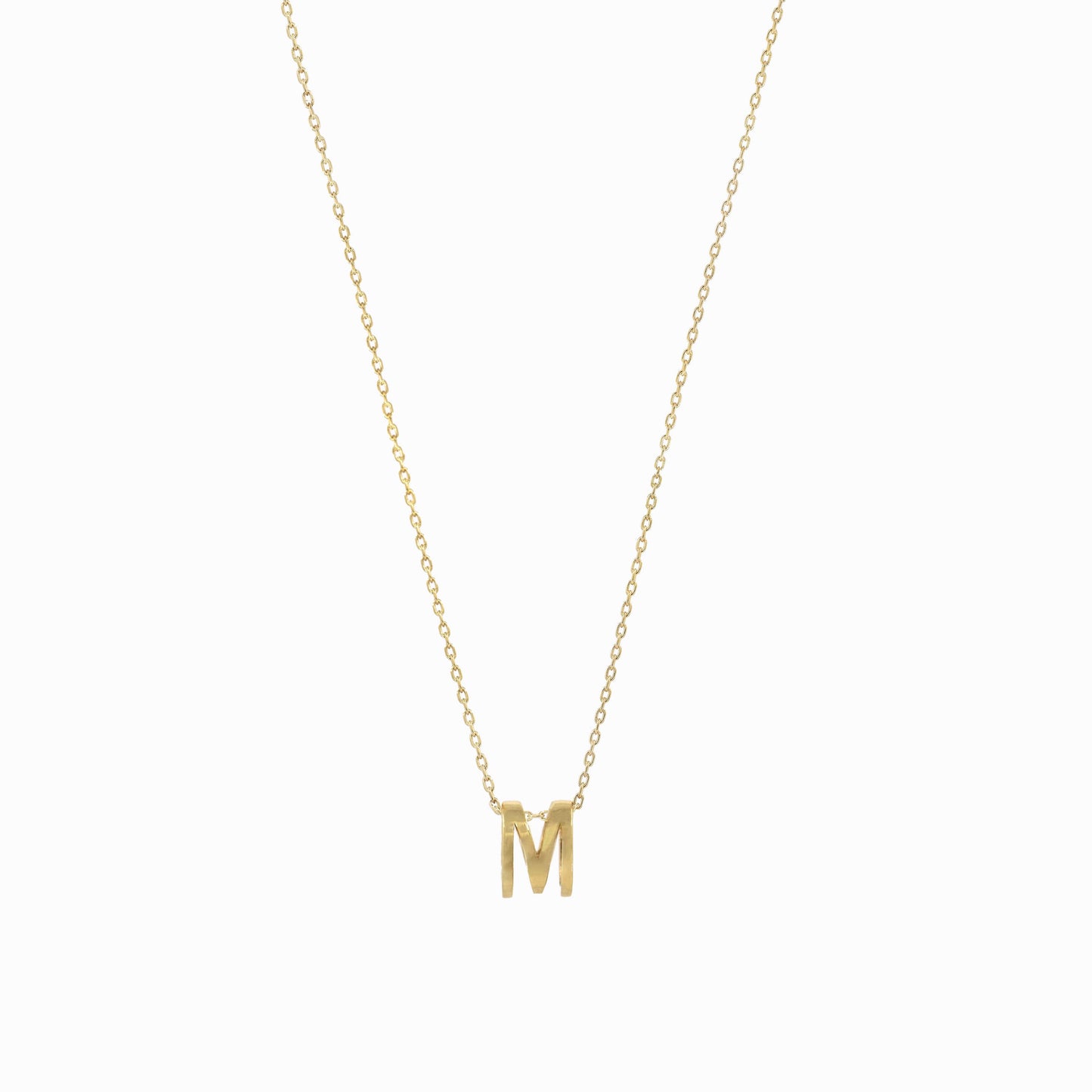 Eclipse M Initial Letter Pavé Gold Necklace