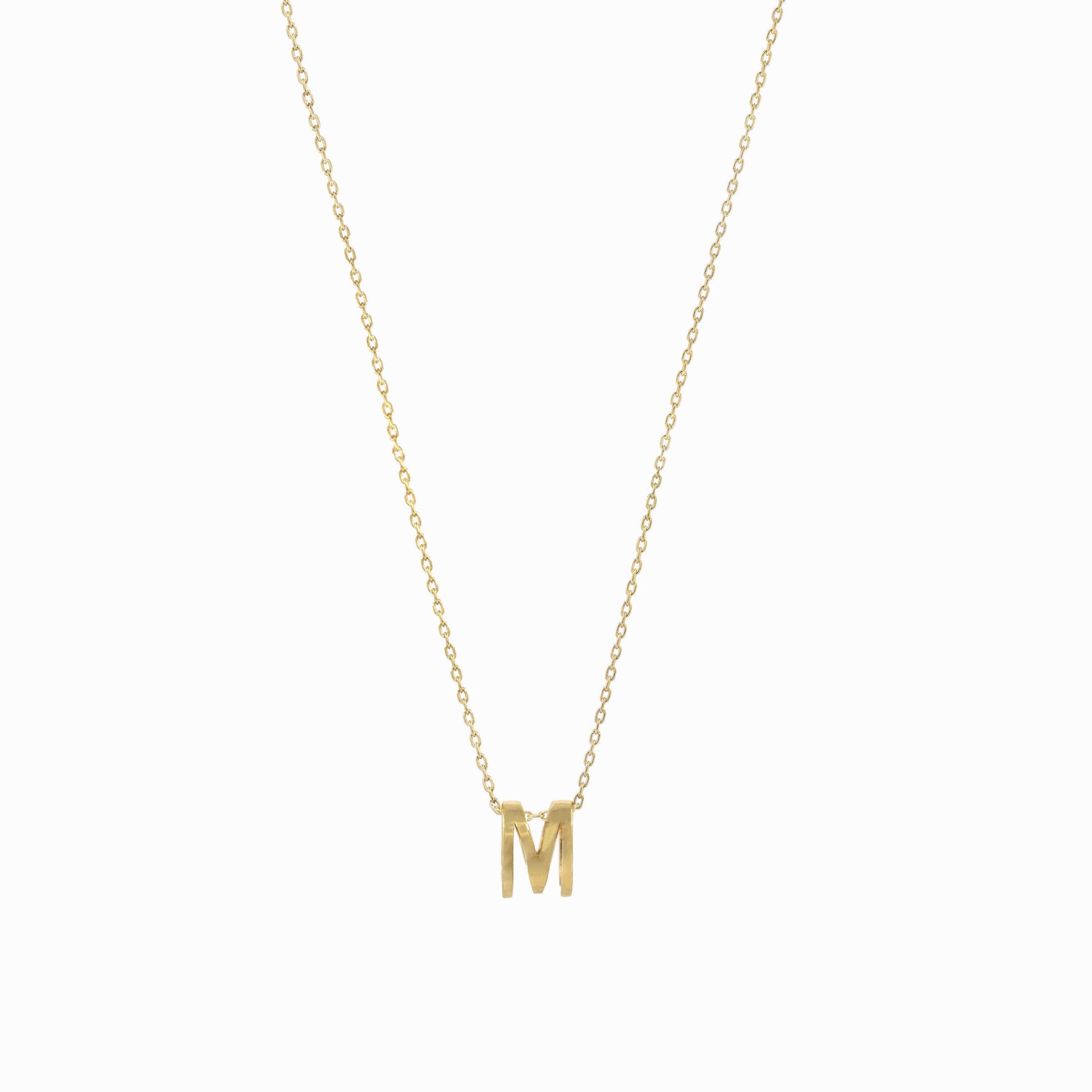 Eclipse M Initial Letter Pavé Gold Necklace