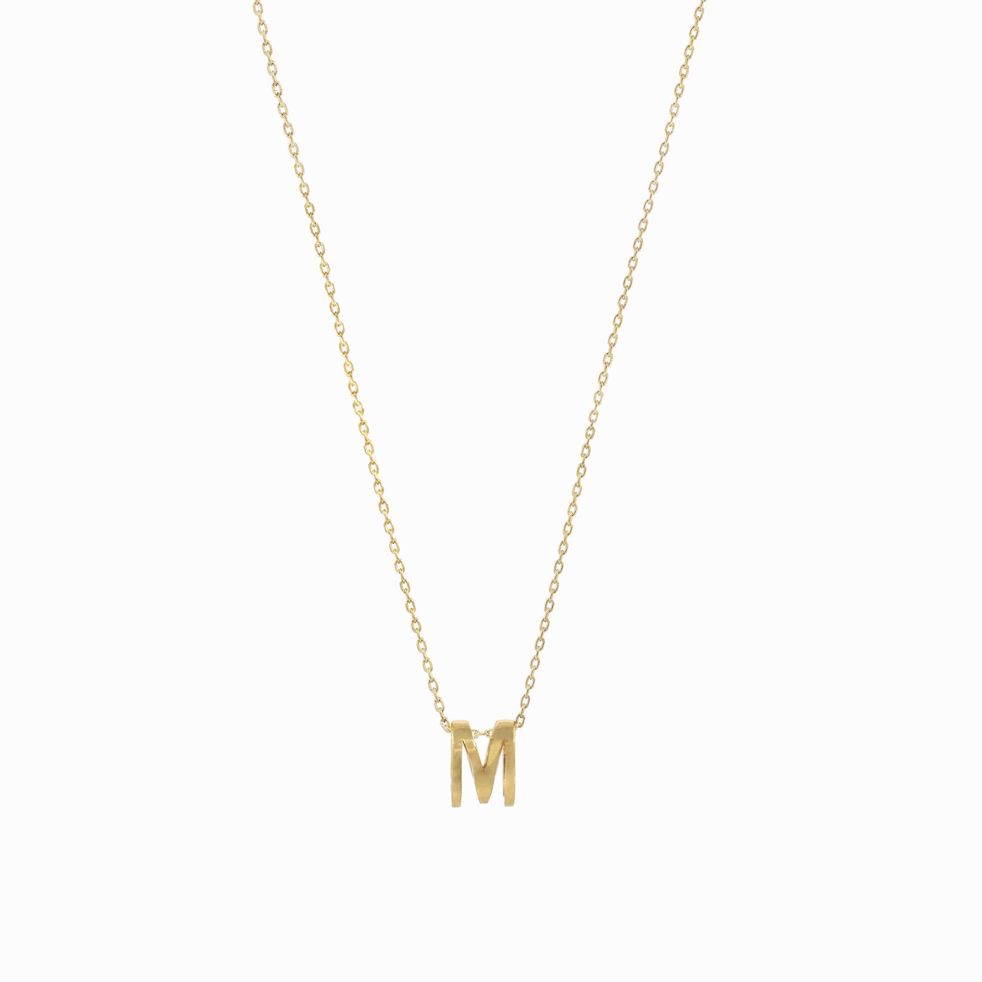 Eclipse M Initial Letter Pavé Gold Necklace