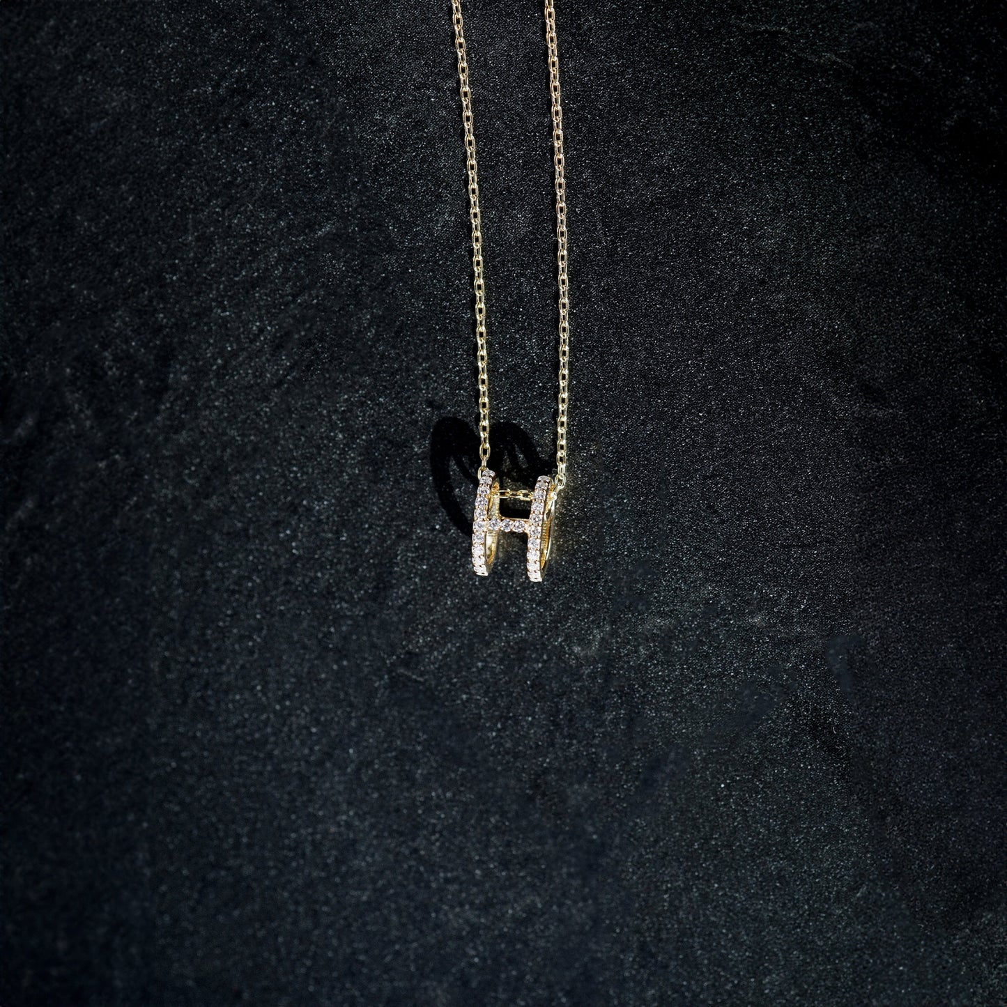 Eclipse H Initial Letter Diamond Necklace