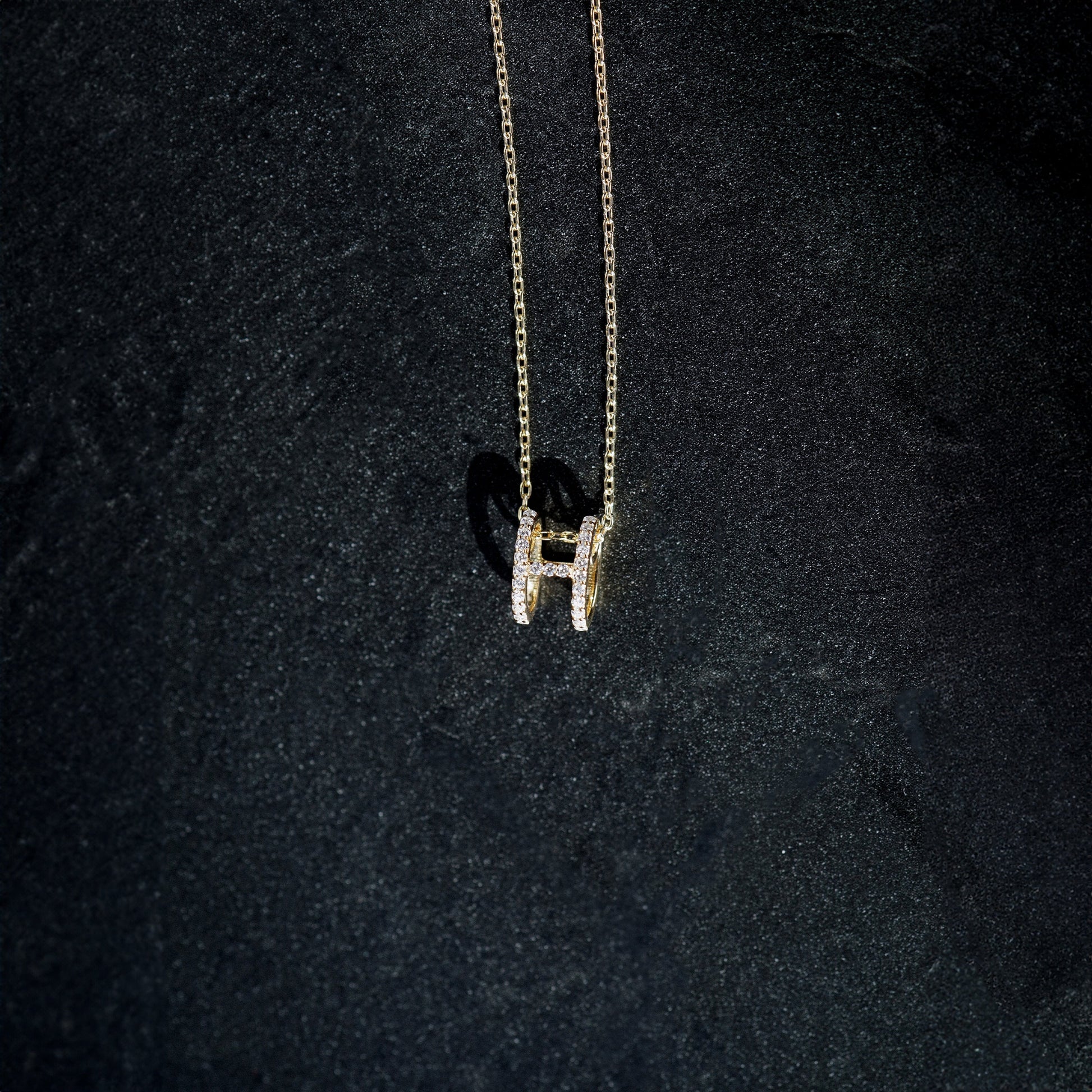 Eclipse H Initial Letter Diamond Necklace