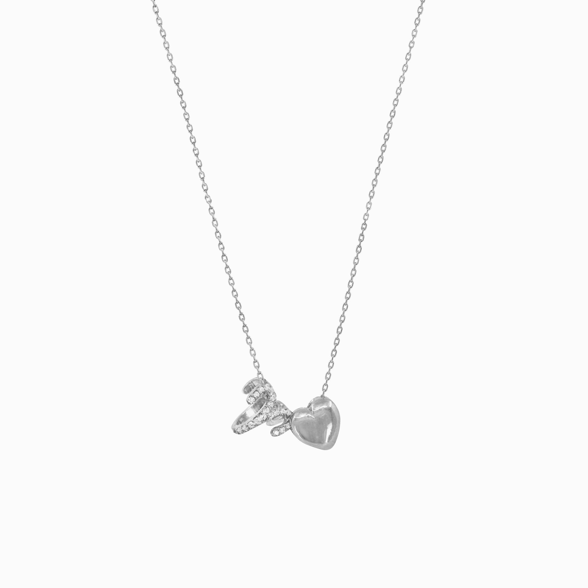 Eclipse Heart Gold Necklace Sterling Silver