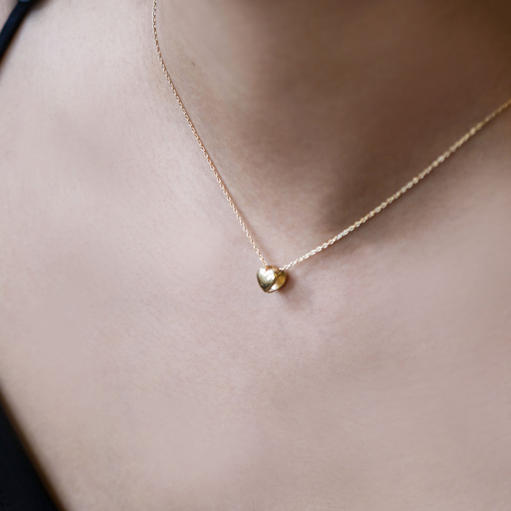 Eclipse Heart Gold Necklace 14K Gold