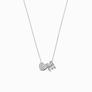 
          
          Load image into Gallery viewer, Eclipse Heart Pavé Lab Diamond Necklace Sterling Silver
          
          