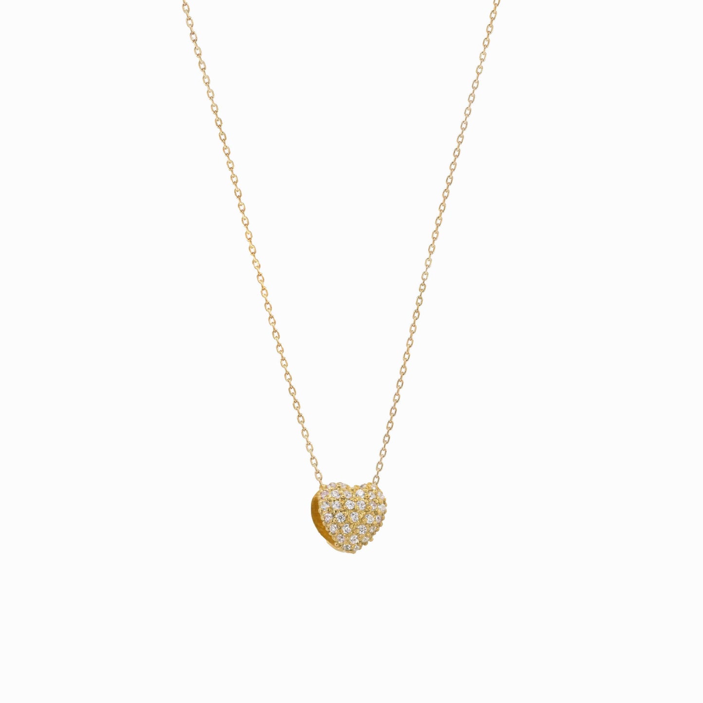 Eclipse Heart Diamond Necklace 14K Gold