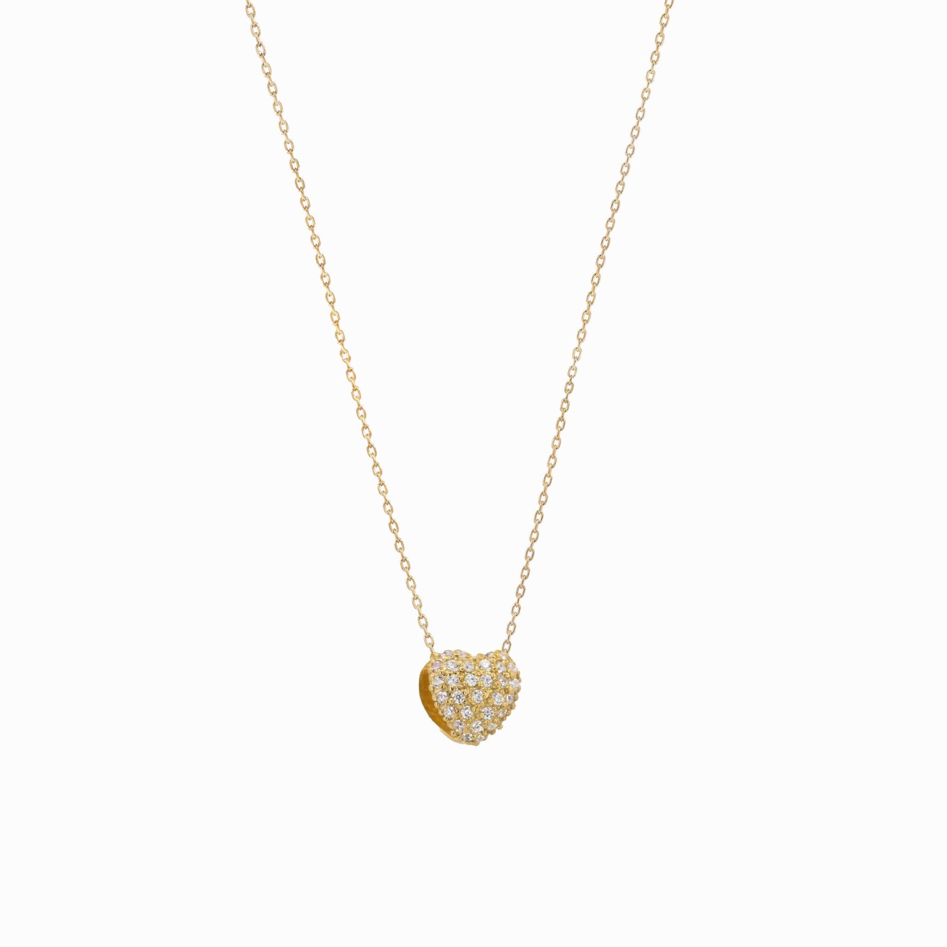 Eclipse Heart Diamond Necklace 14K Gold
