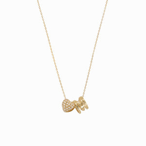 
          
          Load image into Gallery viewer, Eclipse Heart Diamond Gold Necklace
          
          