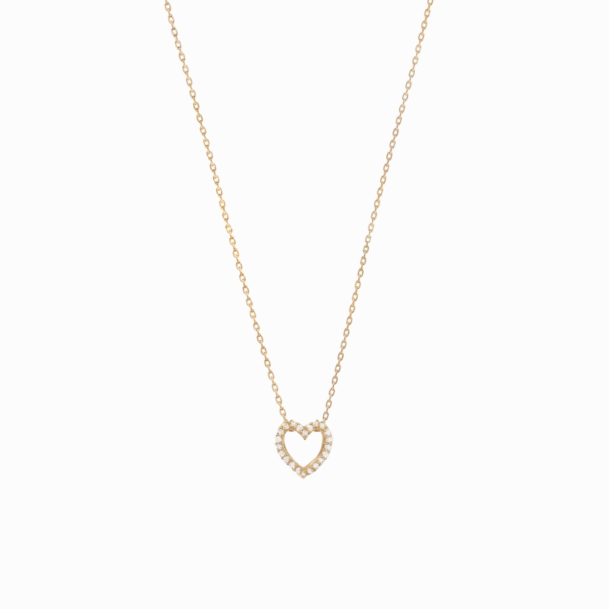 Eclipse Open Heart Diamond Gold Necklace