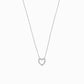 Eclipse Open Heart Pavé Lab Diamond Necklace Sterling Silver