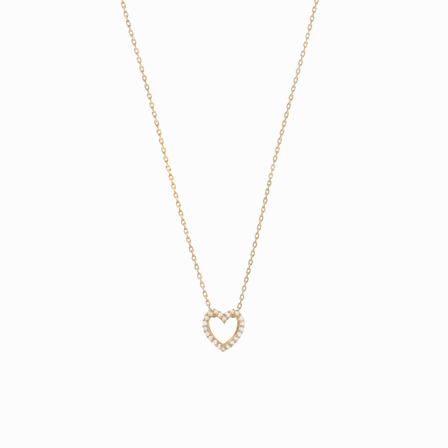 Eclipse Open Heart Diamond Gold Necklace