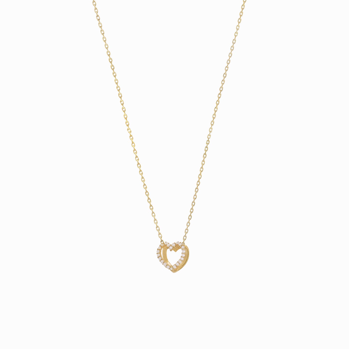 Eclipse Open Heart Diamond Gold Necklace