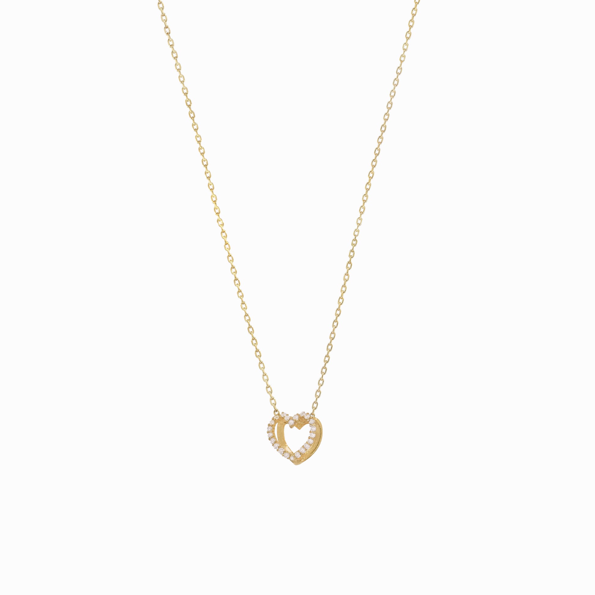 Eclipse Open Heart Diamond Gold Necklace