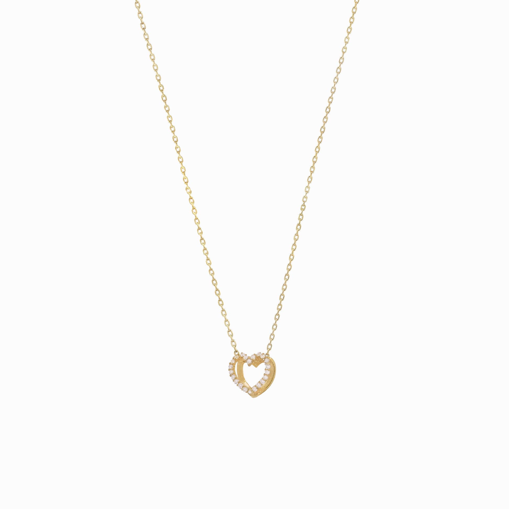 Eclipse Open Heart Diamond Gold Necklace