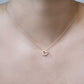 Eclipse Open Heart Pavé  Diamond Gold Necklace 14K Gold