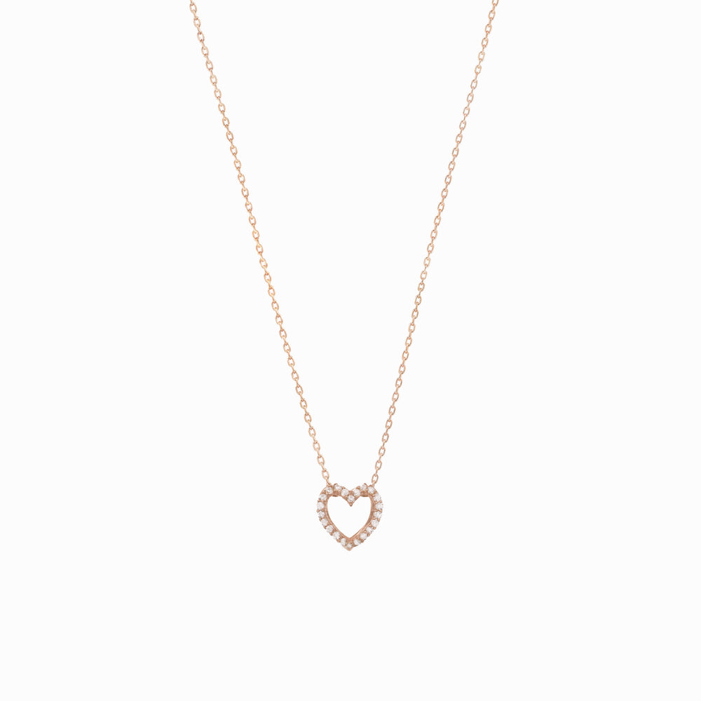Eclipse Open Heart Diamond Rose Gold Necklace