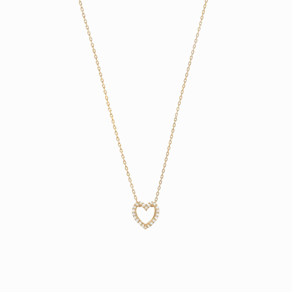 Eclipse Open Heart Diamond Gold Necklace