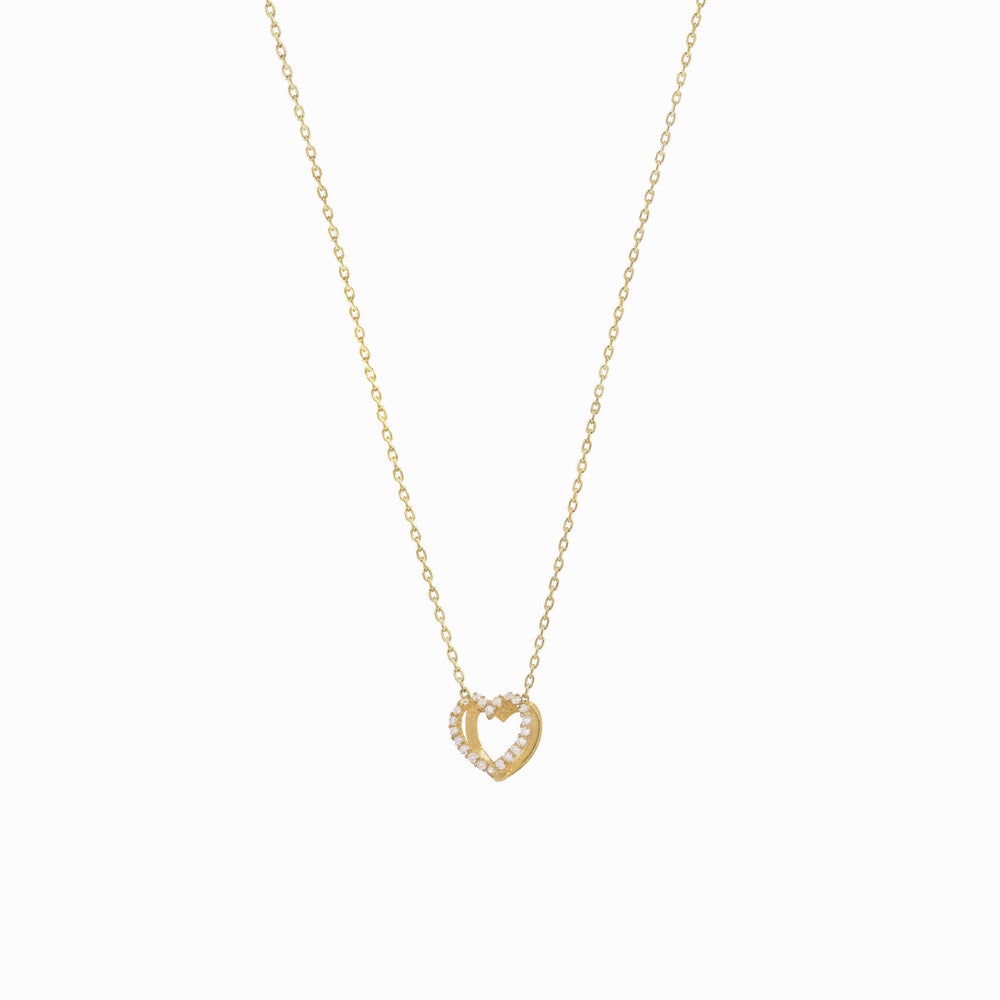 
          
          Load image into Gallery viewer, Eclipse Open Heart Diamond Gold Necklace
          
          