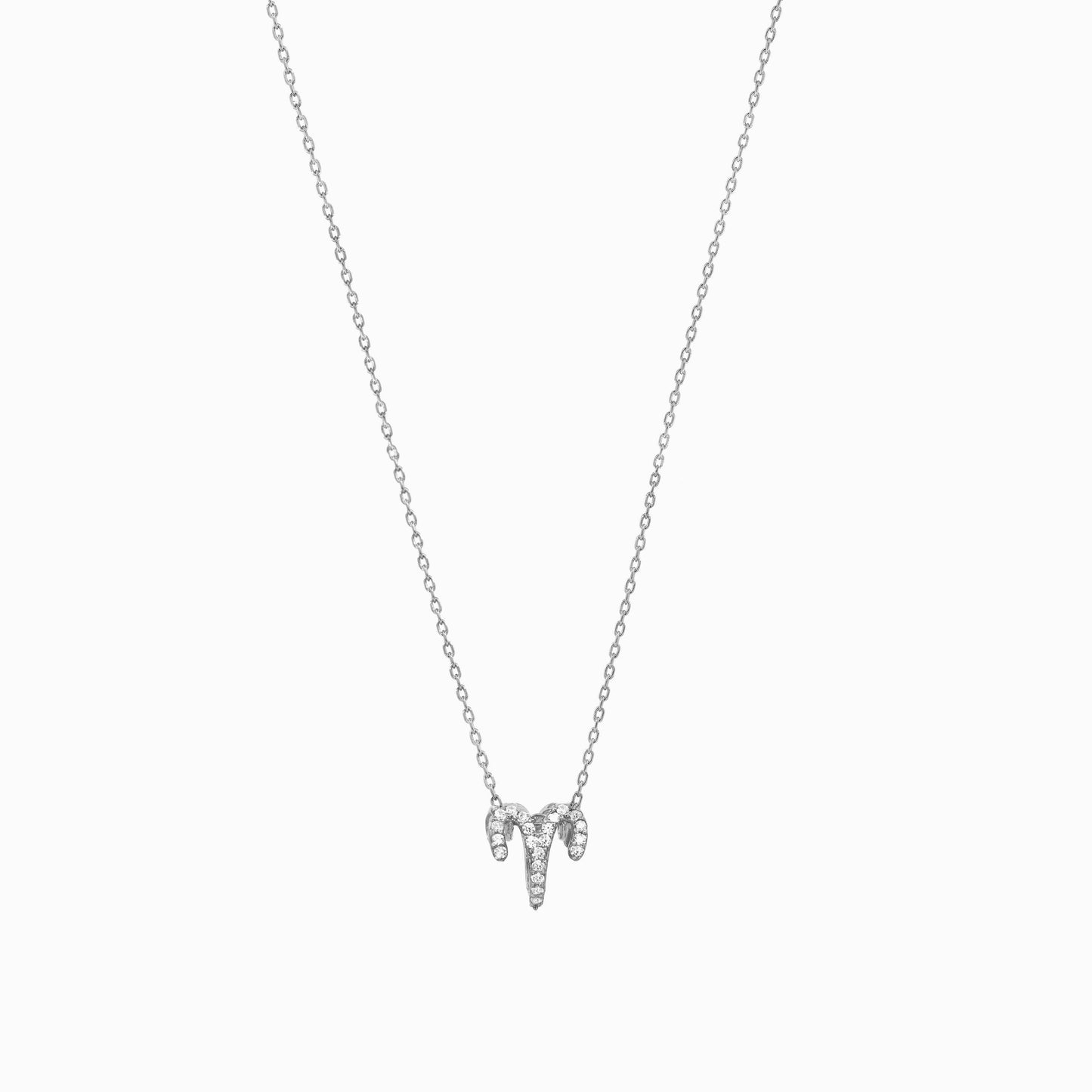 Eclipse Aries Zodiac Pavé Lab Diamond Necklace Sterling Silver